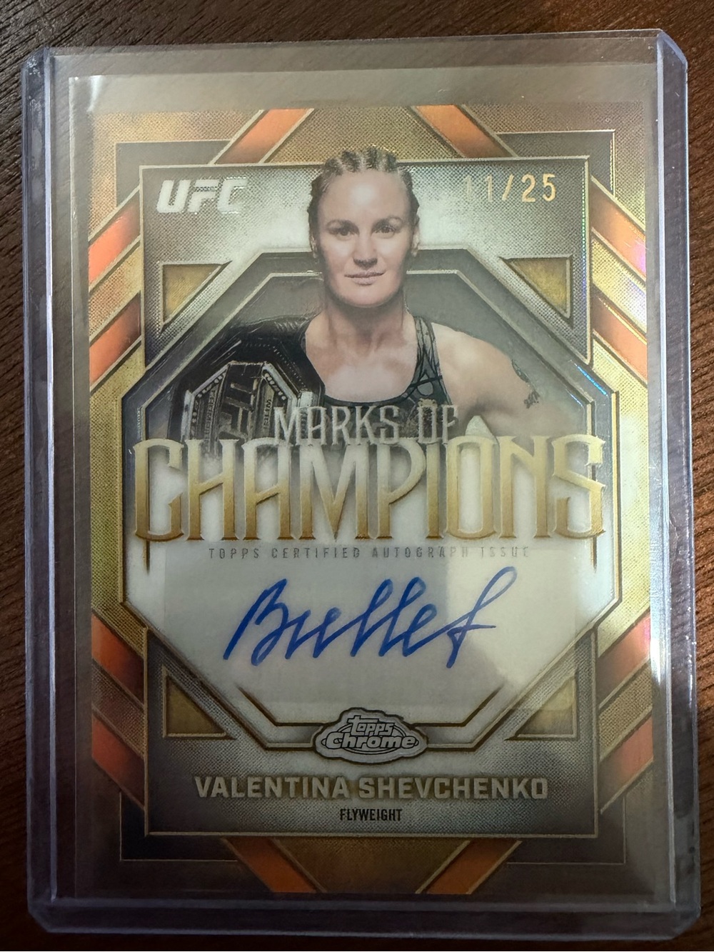 2026 Topps Chrome Marks of Champions Valentina Shevchenko Autograph 11/25